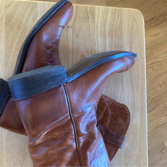 Roper-Style Leather Boots No Brand No Size, Just Beautiful! Women’s Size 7 or 8? - Picture 3 of 6